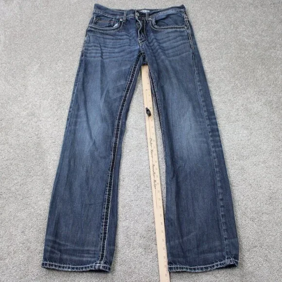 BKE Jake Jeans Mens 30R Blue Straight Leg Cotton Stretch Denim w/ 32"inseam - Picture 3 of 15